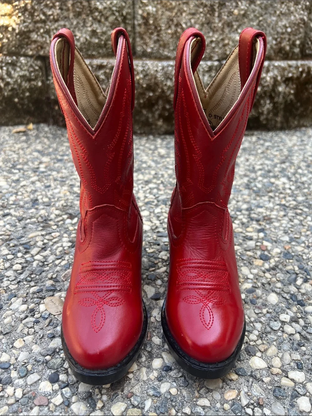 Kids Red Western Cowgirl Boots - Cowgirl Leather Riding Boots